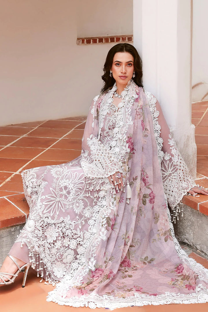 Lumiere by Saira Rizwan Unstitched Embroidered Bamber Chiffon 3 Piece Suit SR26ULF Petal SRL26-02 - Festive Collection