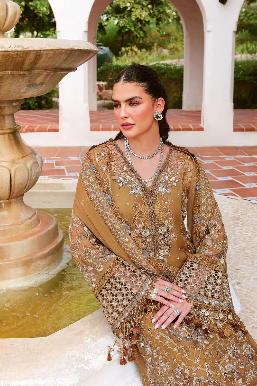 Lumiere by Saira Rizwan Unstitched Embroidered Bamber Chiffon 3 Piece Suit SR26ULF Leonara SRL26-06 - Festive Collection