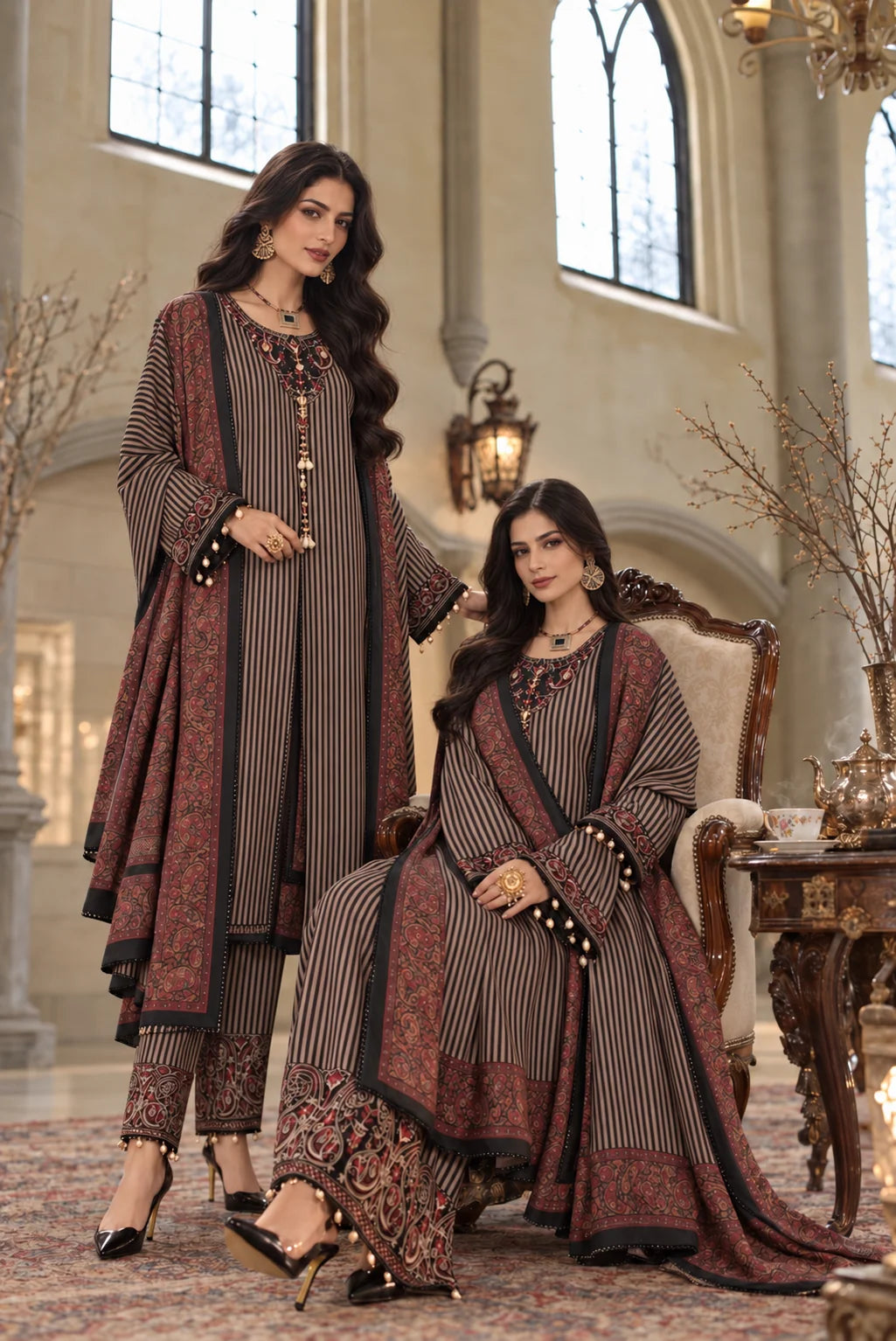 Noor by Saadia Asad Unstitched Printed Linen 3 Piece Suit SA26UNL D9 A - Winter Collection
