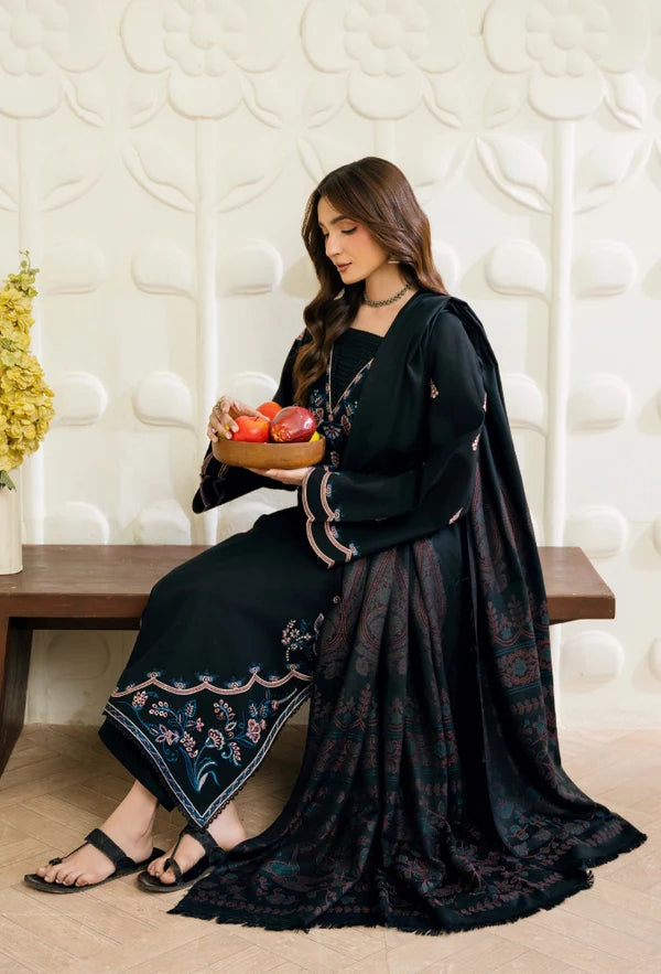 Onara by Humdum Unstitched Embroidered Khaddar 3 Piece Suit HD26UKO D-01 - Winter Collection