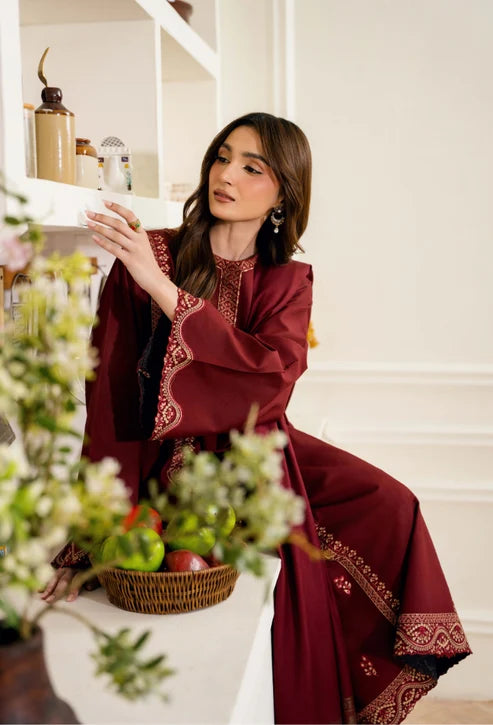 Onara by Humdum Unstitched Embroidered Khaddar 3 Piece Suit HD26UKO D-03 - Winter Collection