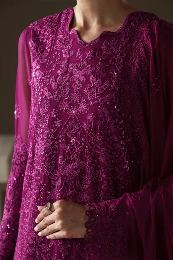 Modern Heirloom by Emaan Adeel Unstitched Embroidered Chiffon 3 Piece Suit EA26UMH Rose Memoir - Festive Collection
