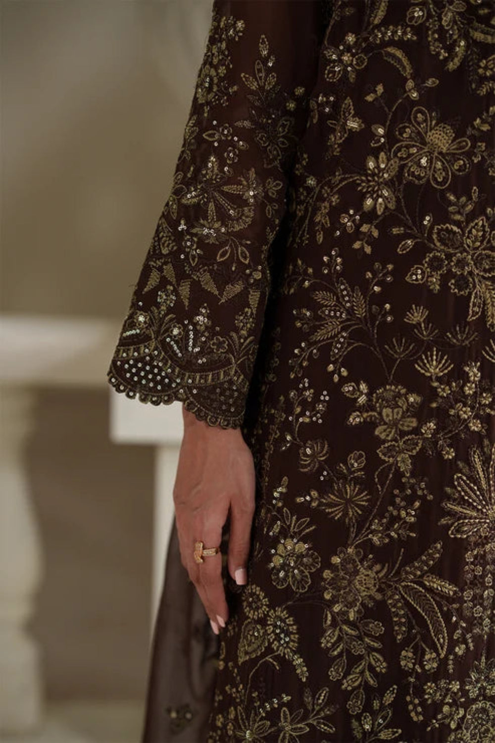 Modern Heirloom by Emaan Adeel Unstitched Embroidered Chiffon 3 Piece Suit EA26UMH Adelia - Festive Collection