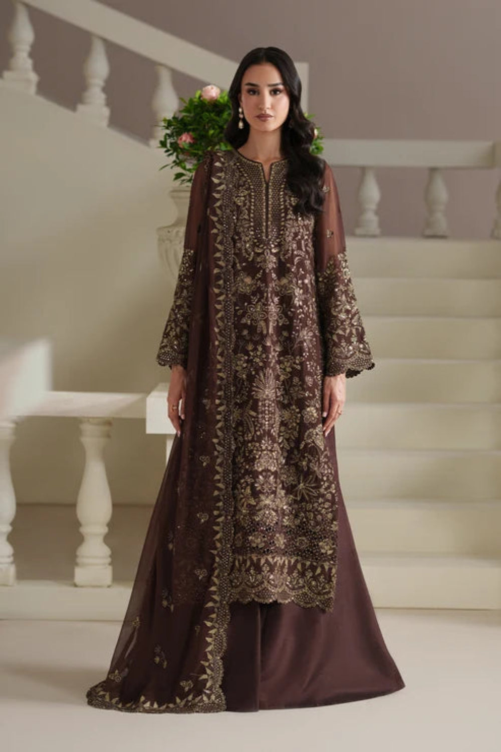 Modern Heirloom by Emaan Adeel Unstitched Embroidered Chiffon 3 Piece Suit EA26UMH Adelia - Festive Collection