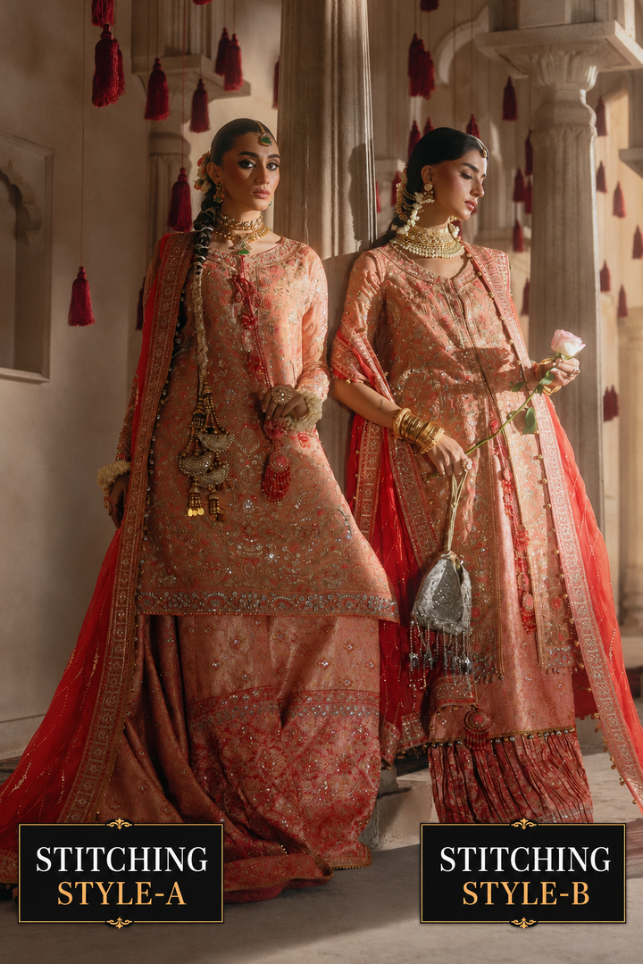 Aik Atelier Unstitched Embroidered Khaadi Net 3 Piece Suit AIK26UAAW B2606 - Wedding Collection