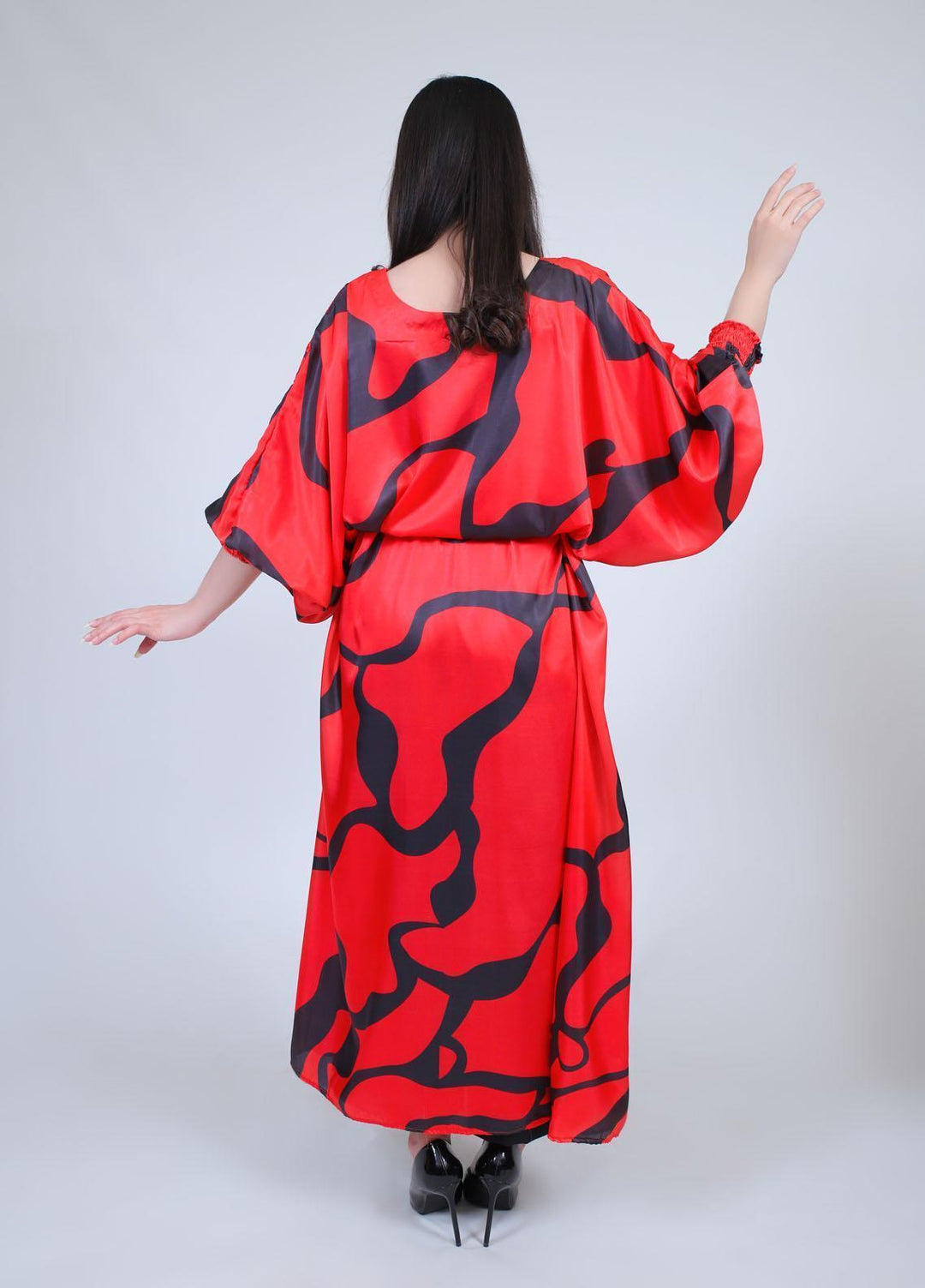 73 Degree East Casual Pret  Silk Maxi A-983 RED SALT