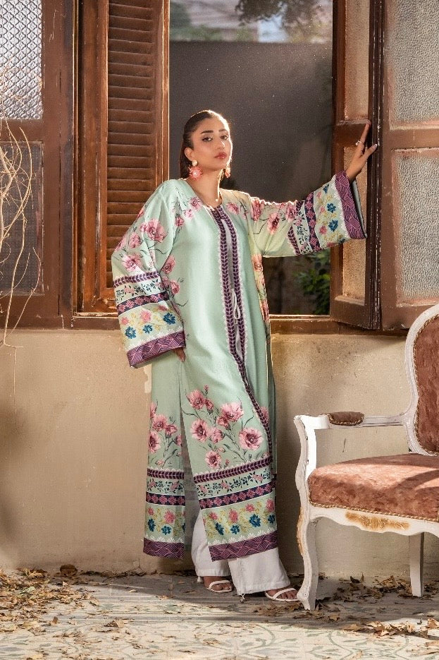 Dhaga Women Pret Printed Herringbone 1 Piece Suit Sagea SS25SHDP604 - Winter Collection