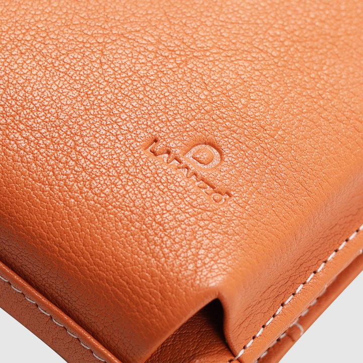 Lafanzo Unisex Leather Femora Crossbody Phone Pouch Orange - Accessories Collection
