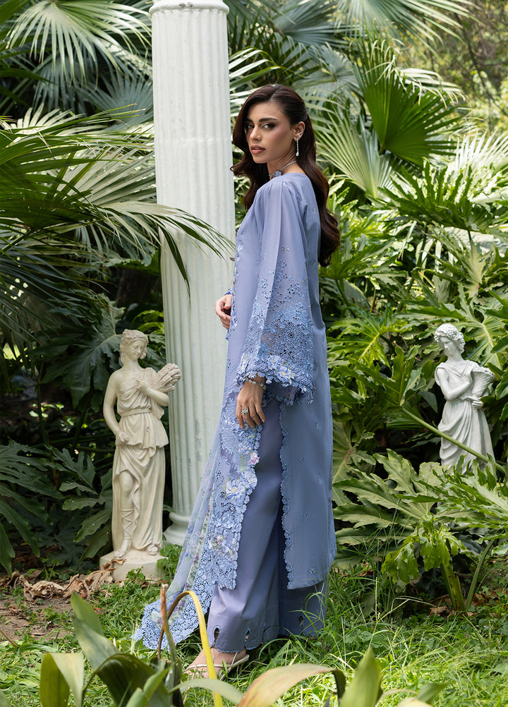 Elaf Premium Unstitched Embroidered Lawn 3 Piece Suit EL26ULF Lavender Luxe ELQ-2B - Festive Collection