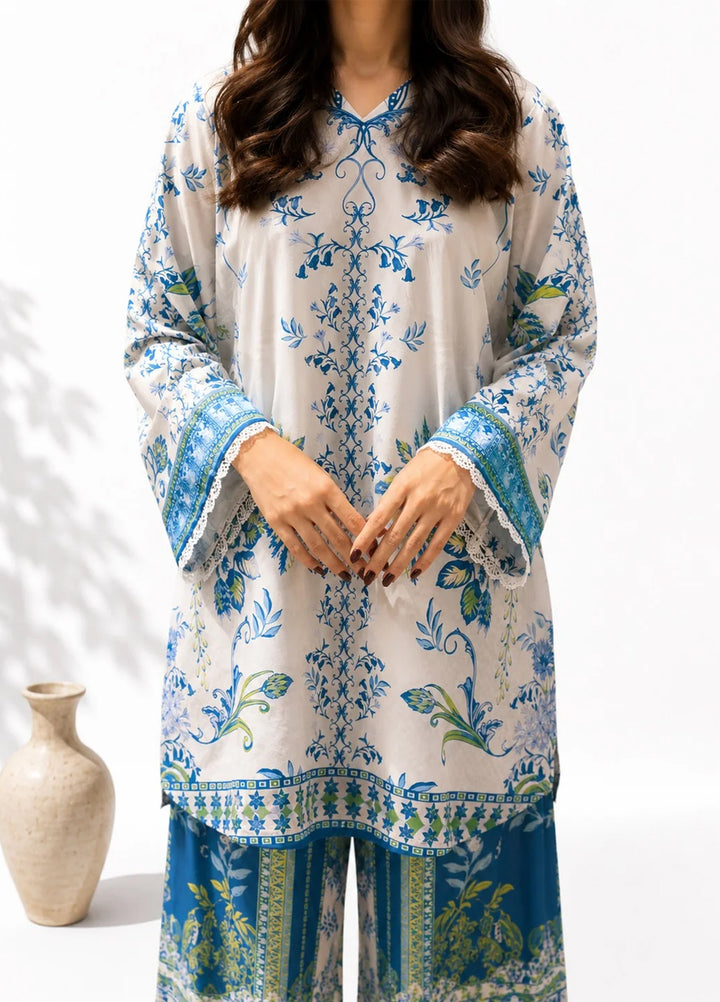 Saba Sumaiya Women RTW Printed Crepe Lawn 2 Piece Suit SS-78657 Blue Eden - Casual Collection