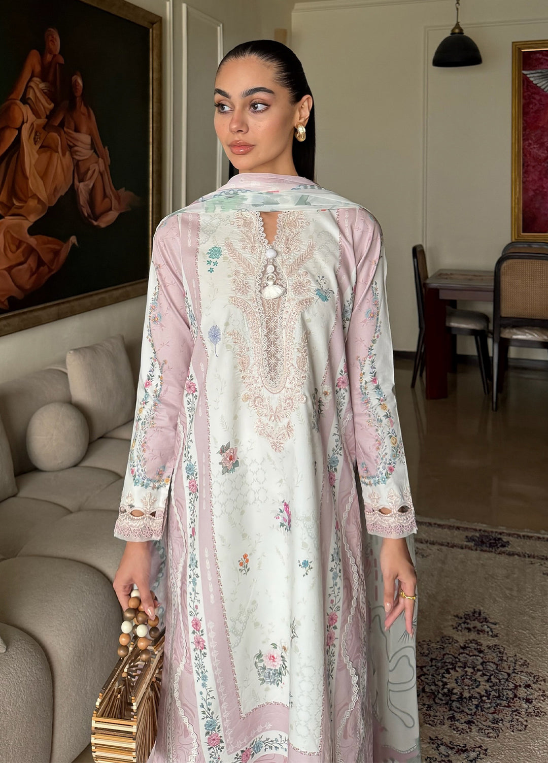 Q Prints by Qalamkar Unstitched Printed Lawn 3 Piece Suit QLK26UQL Minal QQP-05 (A) - Summer Collection