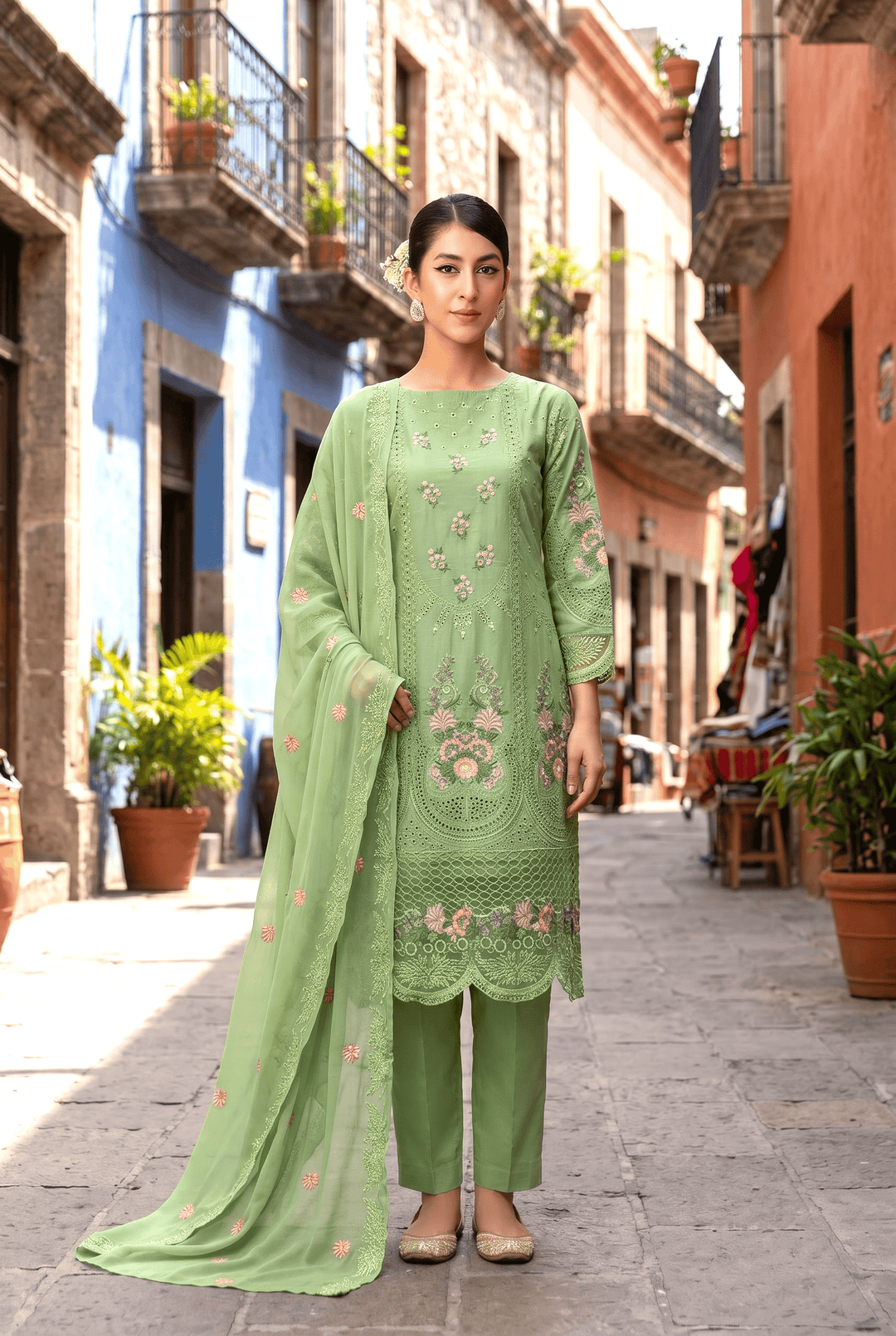 Celestia Luxe by Maherposh RTW Chikankari Lawn 3 Piece Suit Minr Reverie SS-206 Casual Collection
