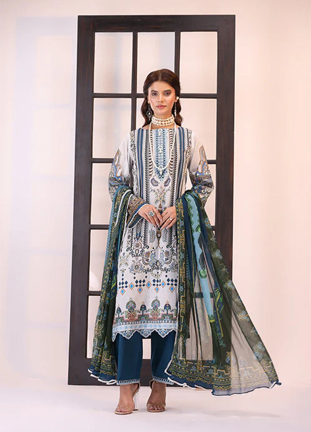 La Elise Women Unstitched Embroidered Lawn 3 Piece Suit 0001205 Kaia - Casual Collection