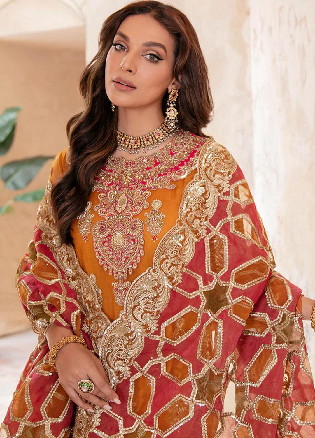 Aangan by Imrozia Premium Embroidered Net Suits Unstitched 3 Piece ...
