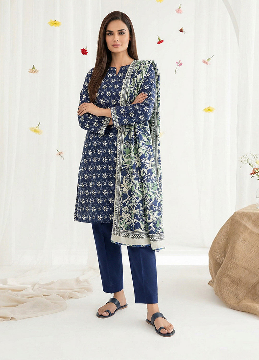 Salina by Regalia Textiles Unstitched Digital Printed Lawn 3 Piece Suit RG26ULSP D8 - Casual Collection