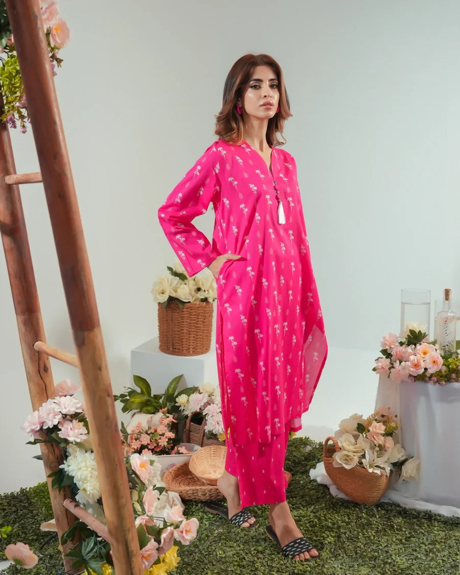 Dhaga Women Pret Printed 2 Piece Lawn Matching Separate FW24DSP0047 - Summer Collection