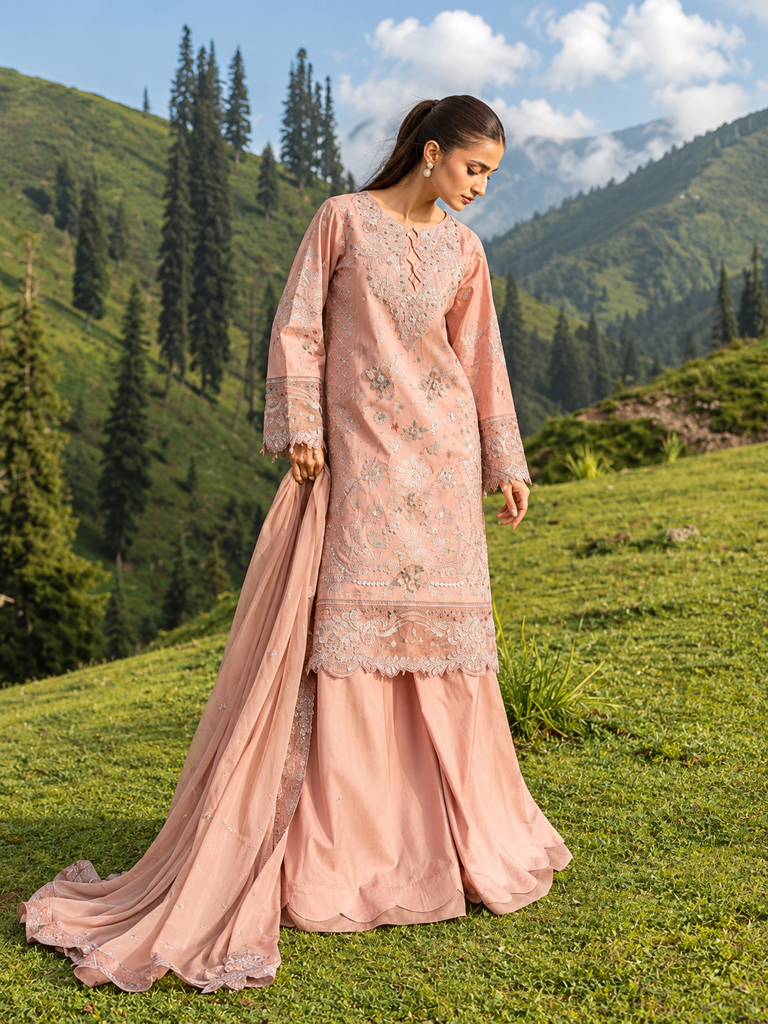 Dastaan by Zebtan Unstitched Embroidered Tassal Silk 3 Piece Suit ZB26UD DZ-04 - Festive Collection