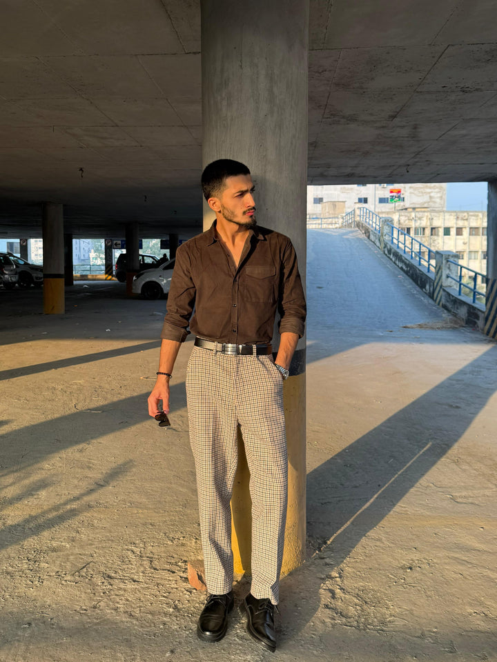 Muraqsh Ready To Wear Solids Cotton Men Grey Corduroy Casual Shirt ABD-GCCS - Summer Collection