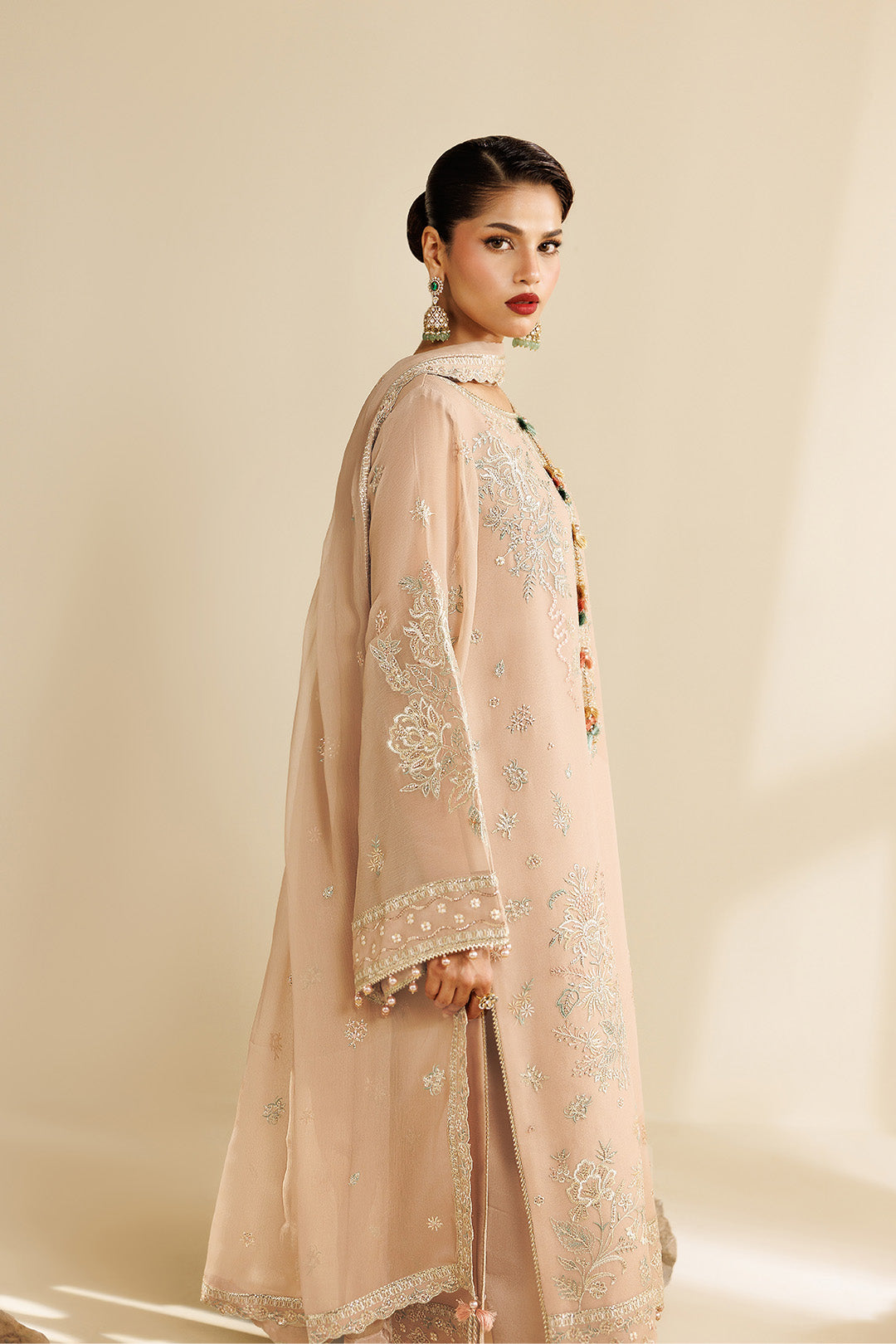 Sireine by Alizeh Fashion Unstitched Embroidered Chiffon 3 Piece Suit AF26UCS AF-CH-2288-DUNE - Festive Collection