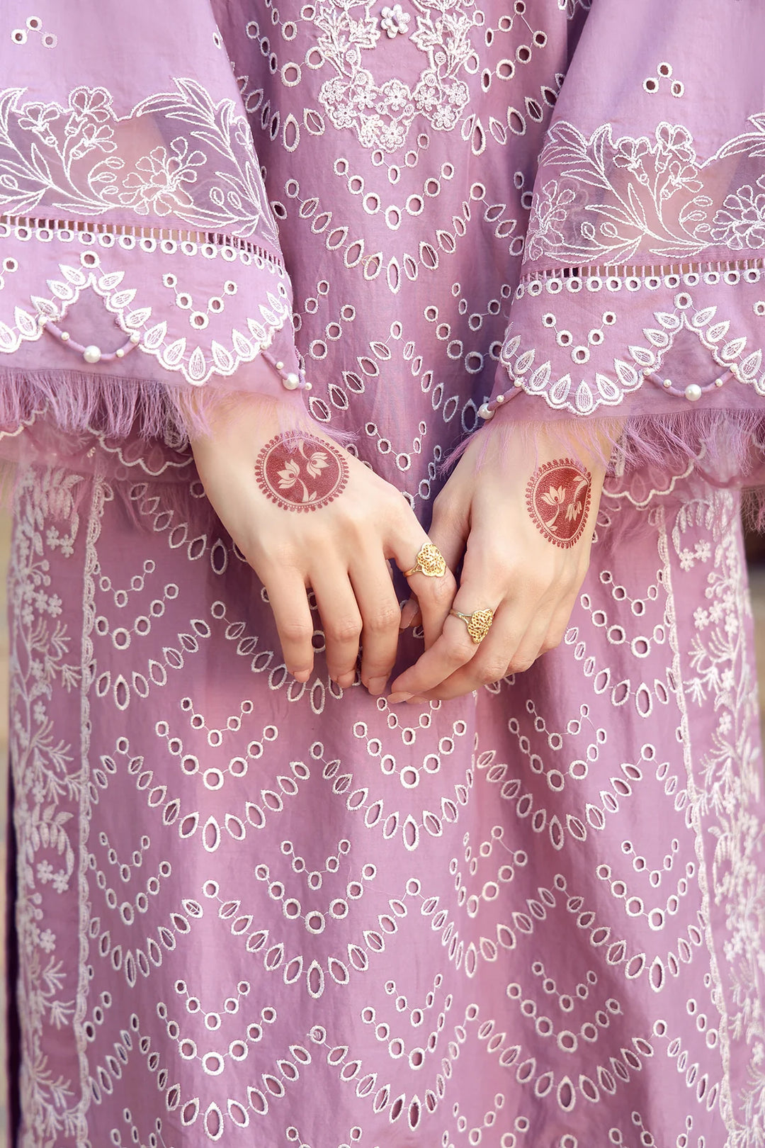 Sahar Unstitched Chikankari Lawn Amethyst Orchard 3 Piece Suit CK-26-V2-05 - Summer Collection