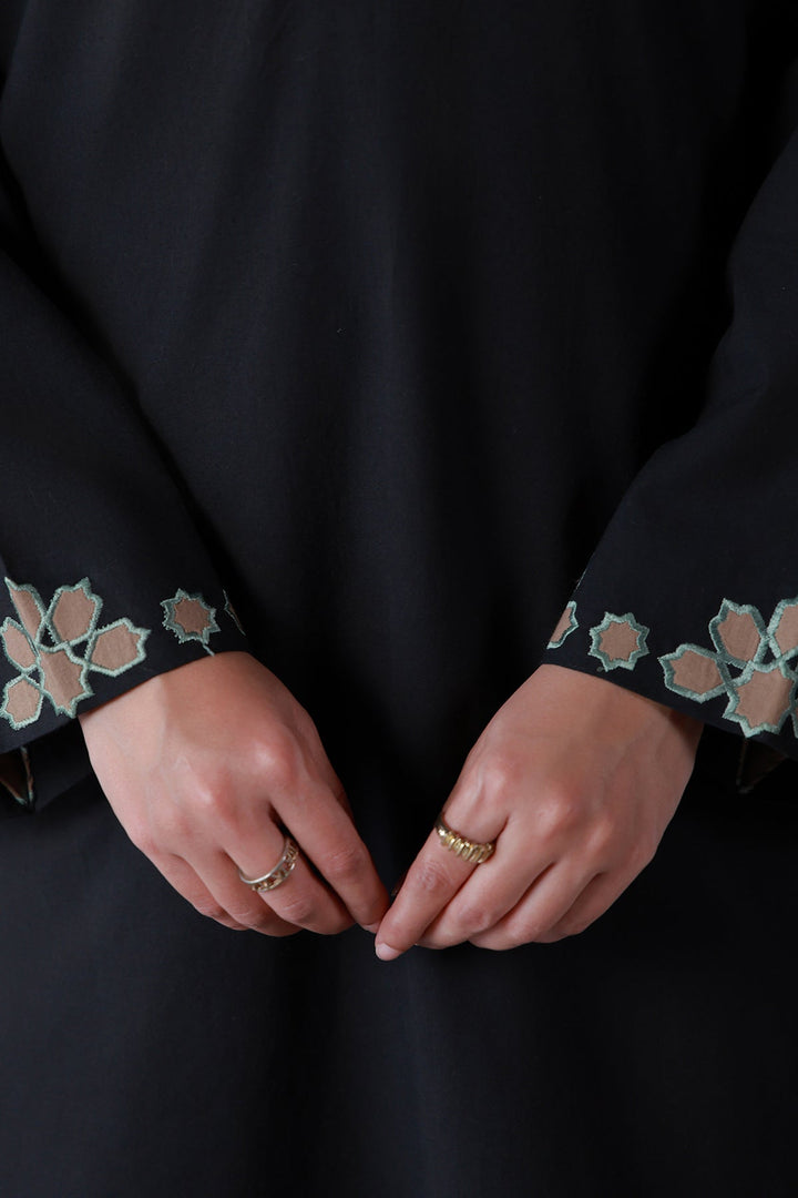 Neutral Edit by Sahar RTW Embroidered Cambric 2 Piece Suit Noir eclat Casual Collection