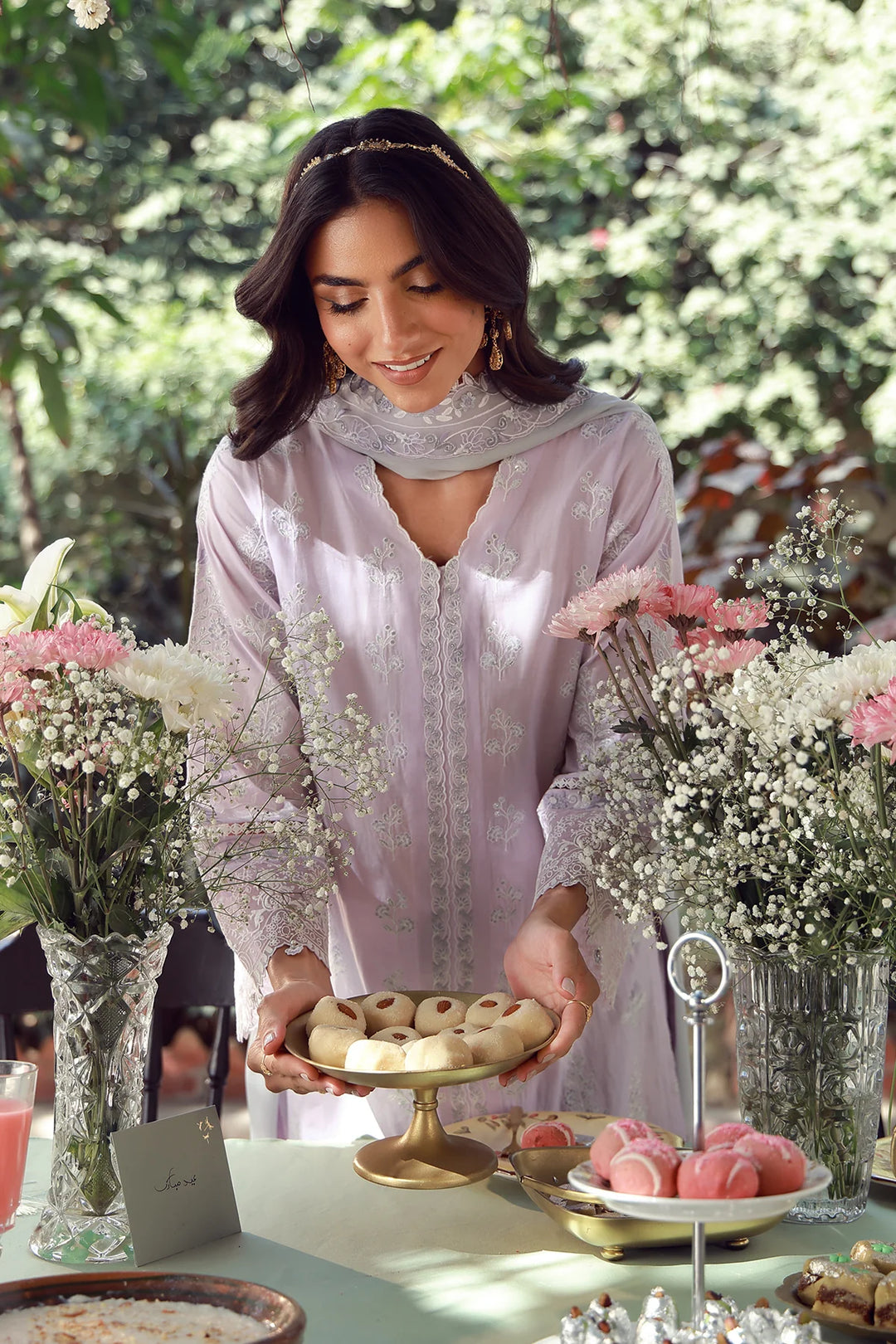 Sahar Unstitched Chikankari Lawn Lilac Twilight 3 Piece Suit CK-26-V2-08 - Summer Collection