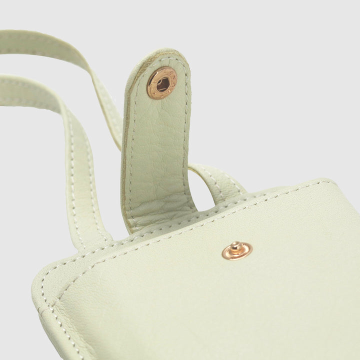Lafanzo Unisex Leather Femora Crossbody Phone Pouch Ivory - Accessories Collection