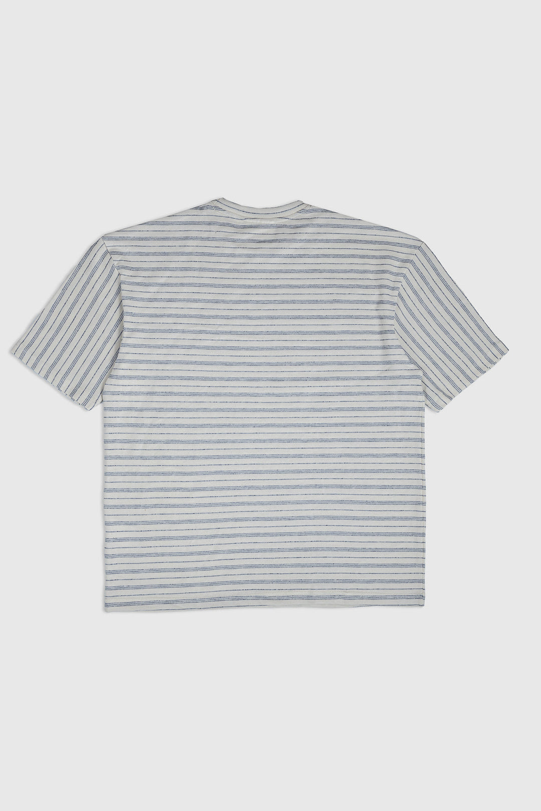 Muraqsh Ready To Wear Solids Cotton Men Beige White Striper Oversized Tee ABD-BWSOT - Summer Collection