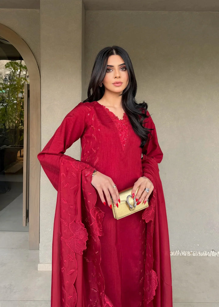 Silk Atelier by Jamni RTW Embroidered Korean Silk 3 Piece Suit CHERRY BLOOM Festive Collection