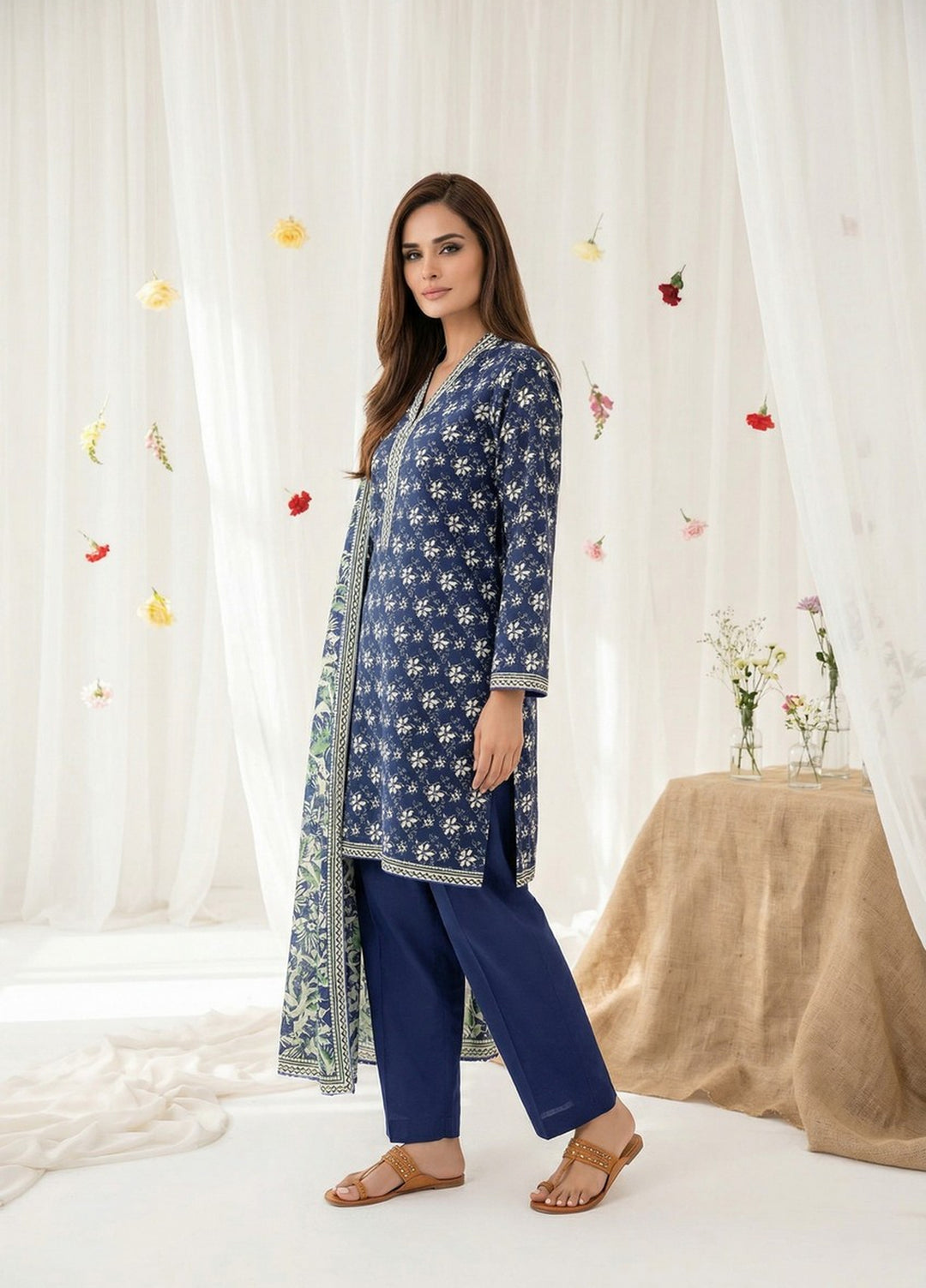 Salina by Regalia Textiles Unstitched Digital Printed Lawn 3 Piece Suit RG26ULSP D8 - Casual Collection
