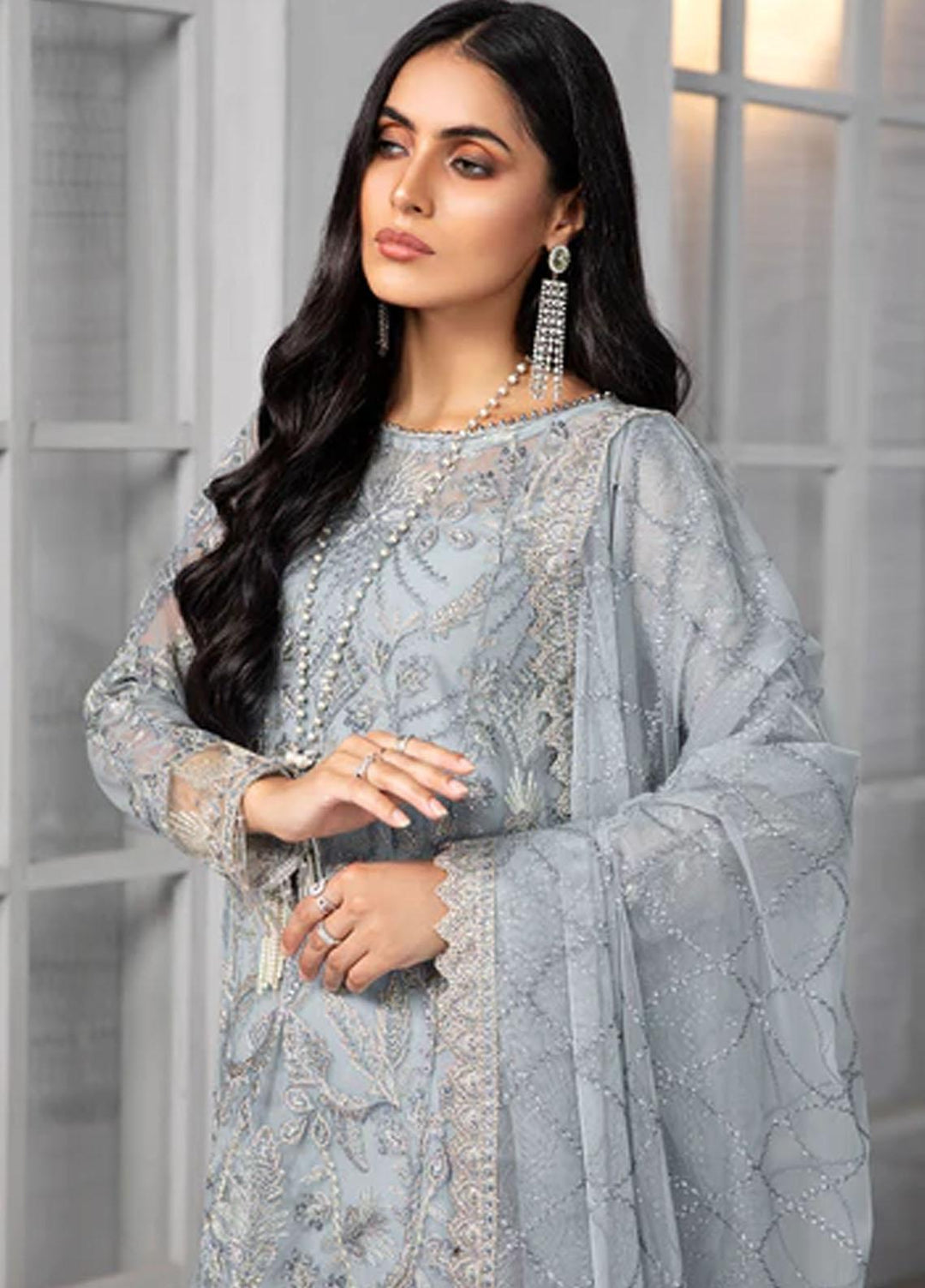 Bahaar by Zarif Embroidered  Suits Unstitched 3 Piece ZB 05 SKYLER - Luxury Collection