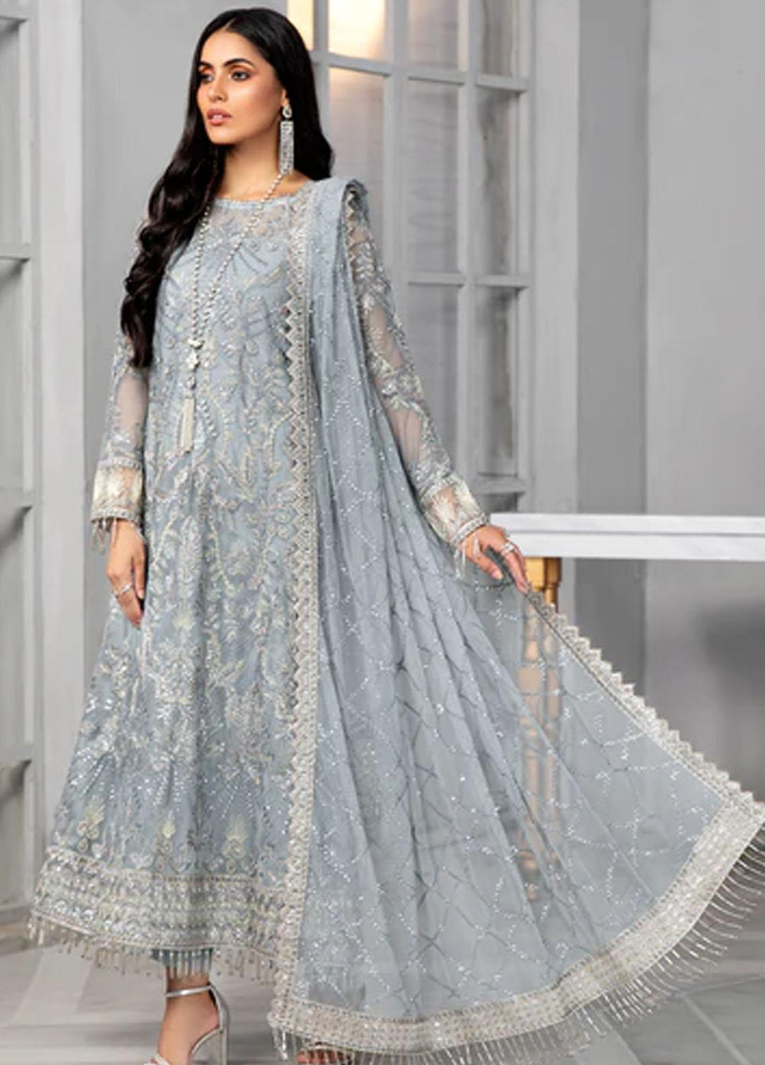Bahaar by Zarif Embroidered  Suits Unstitched 3 Piece ZB 05 SKYLER - Luxury Collection