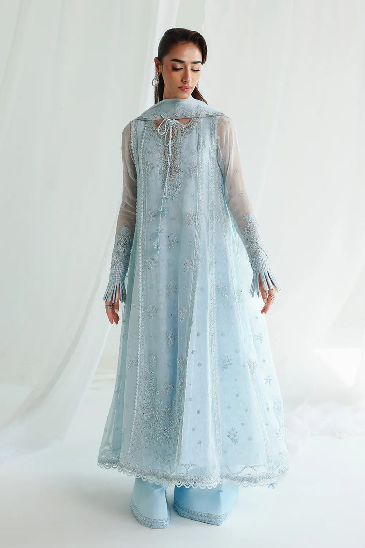 Qalamkar Unstitched Embroidered Chiffon 3 Piece Suit QLK26UCF Sona QCC-08 - Festive Collection