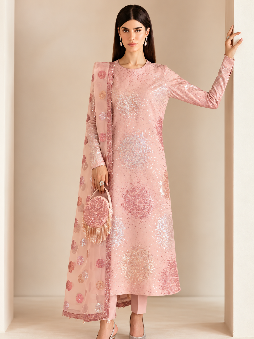 Jazmin Unstitched Embroidered Raw Silk 3 Piece Suit UR-7032 Festive Collection
