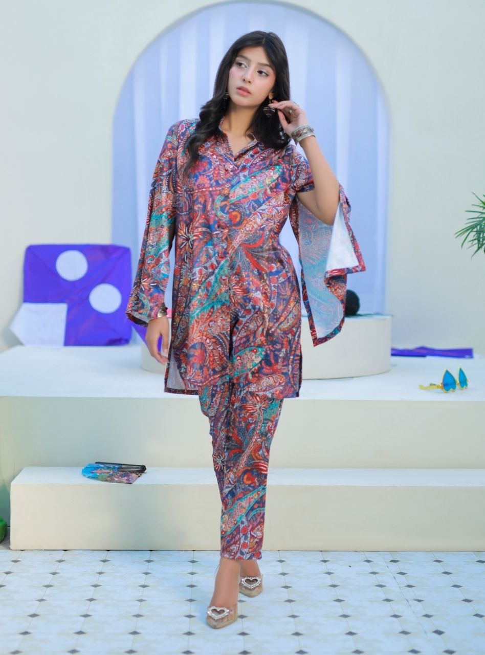 Printnation by Anayra Amal RTW Printed Poly Raw Silk 2 Piece Fluid Form - Casual Collection
