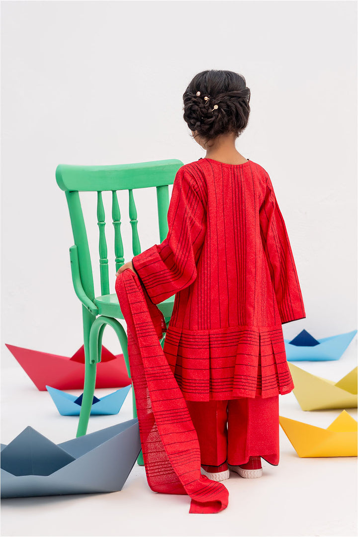 Senorita Kids RTW Red and Black Casual 3 Piece Suit Karandi  KAD-02438 - Winter Collection