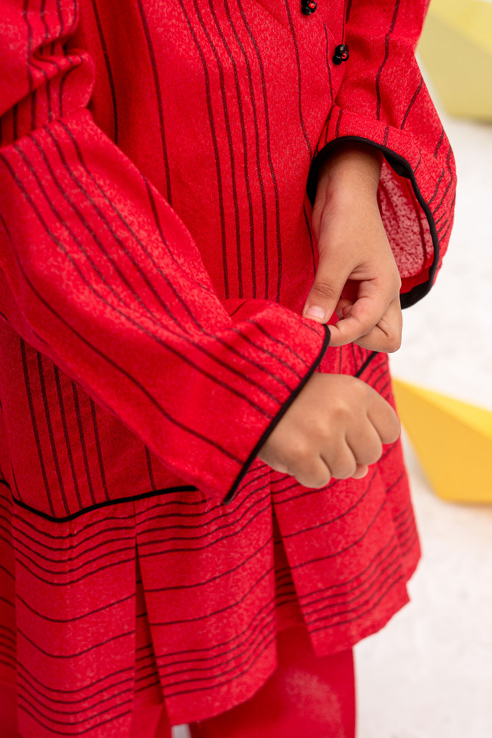Senorita Kids RTW Red and Black Casual 3 Piece Suit Karandi  KAD-02438 - Winter Collection