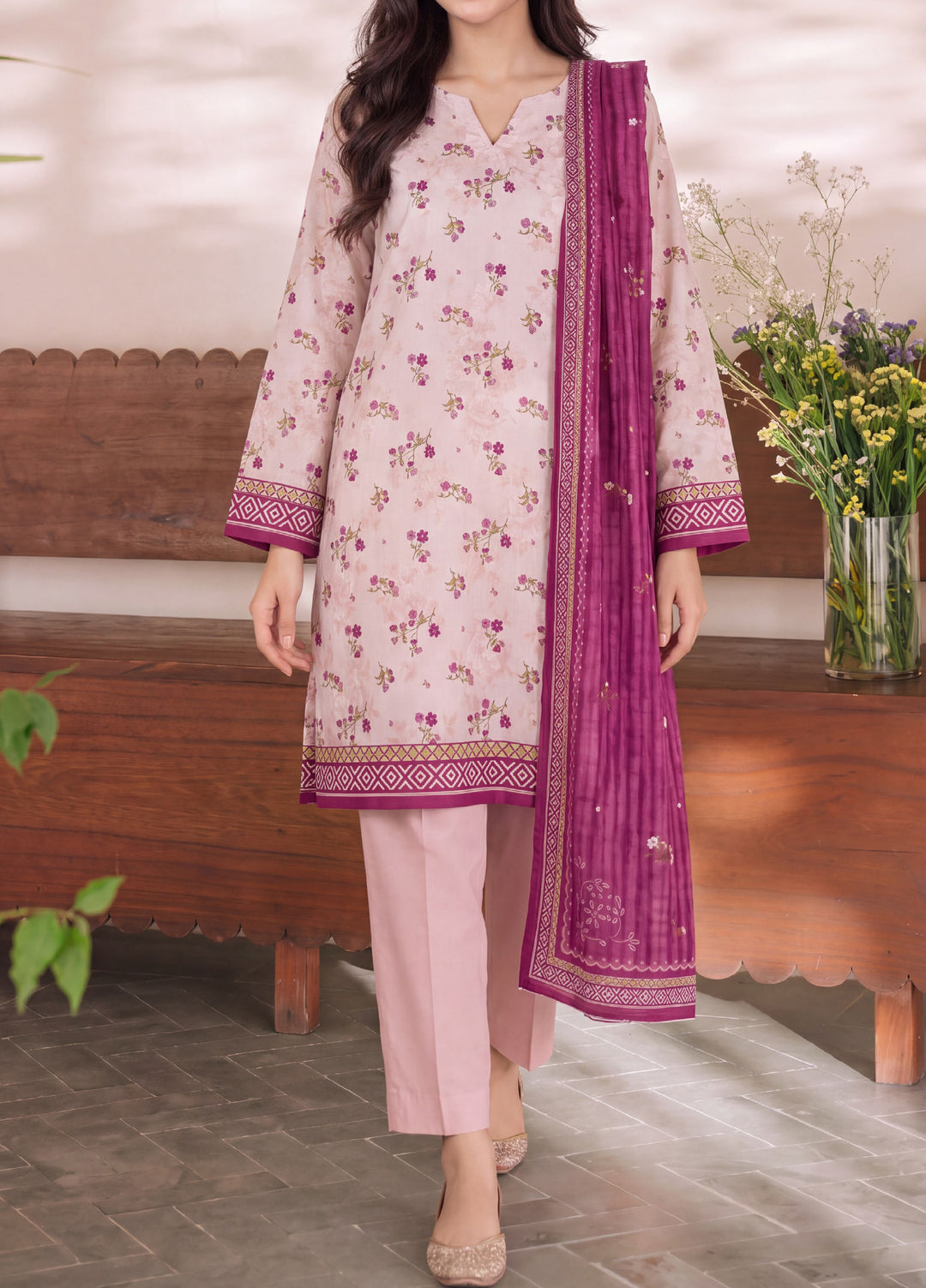 VS Textiles Unstitched Printed Lawn 3 Piece Suit VS26UL D-01 - Casual Collection