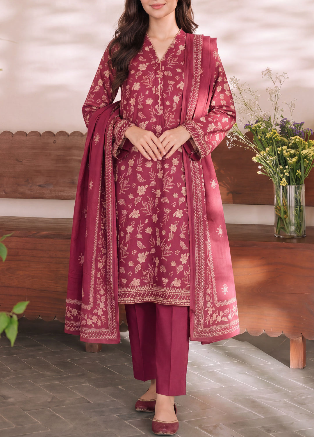 VS Textiles Unstitched Printed Lawn 3 Piece Suit VS26UL D-02 - Casual Collection