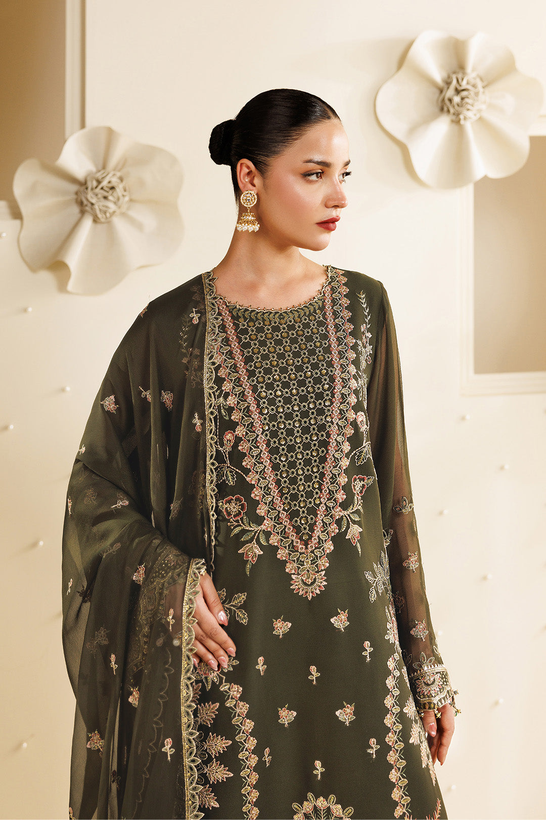 Sireine by Alizeh Fashion Unstitched Embroidered Chiffon 3 Piece Suit AF26UCS AF-CH-2295-SOREL - Festive Collection