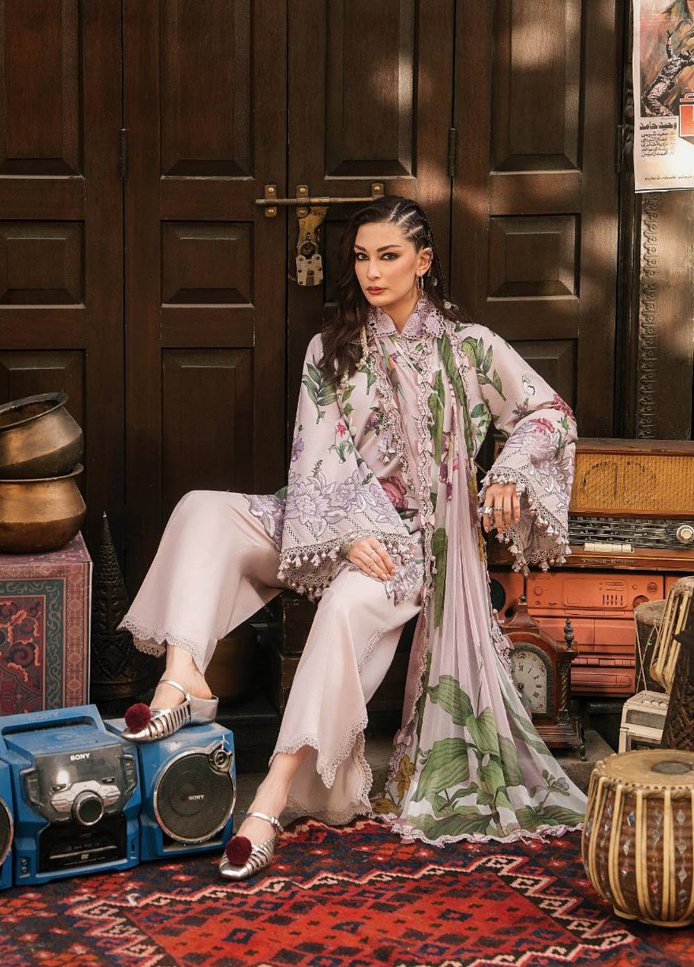 M Prints by Maria B Unstitched Printed Cambric 3 Piece Suit MB26UPC 9A - Casual Collection