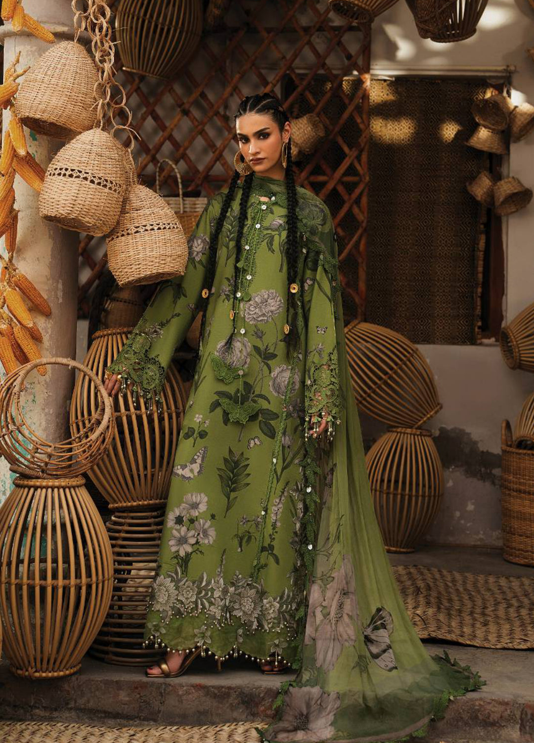 M Prints by Maria B Unstitched Printed Cambric 3 Piece Suit MB26UPC 9B - Casual Collection