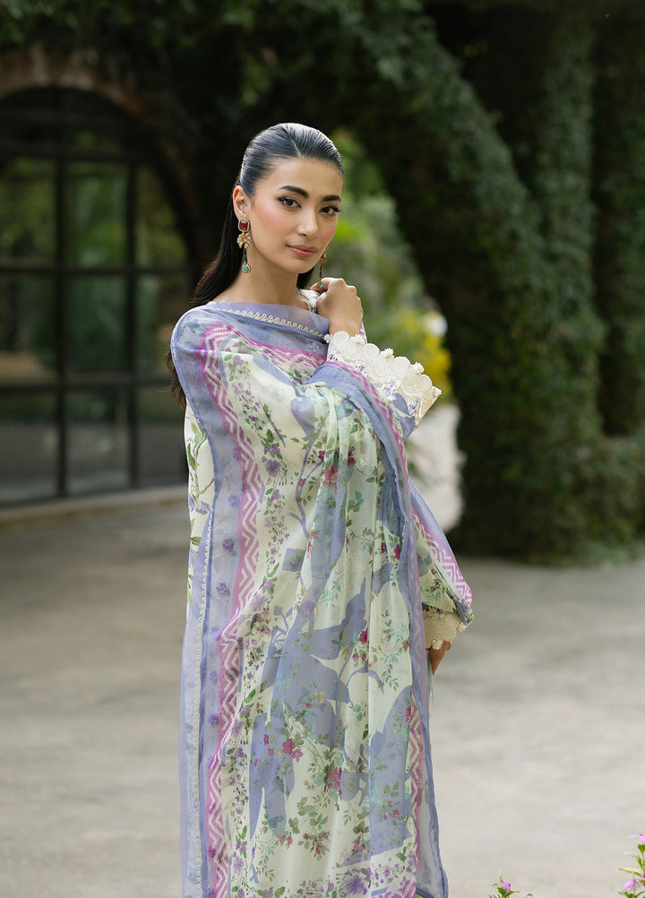 Signature by Elaf Unstitched Embroidered Lawn 3 Piece Suit EL26USLE Katie ESG-3B - Eid Collection