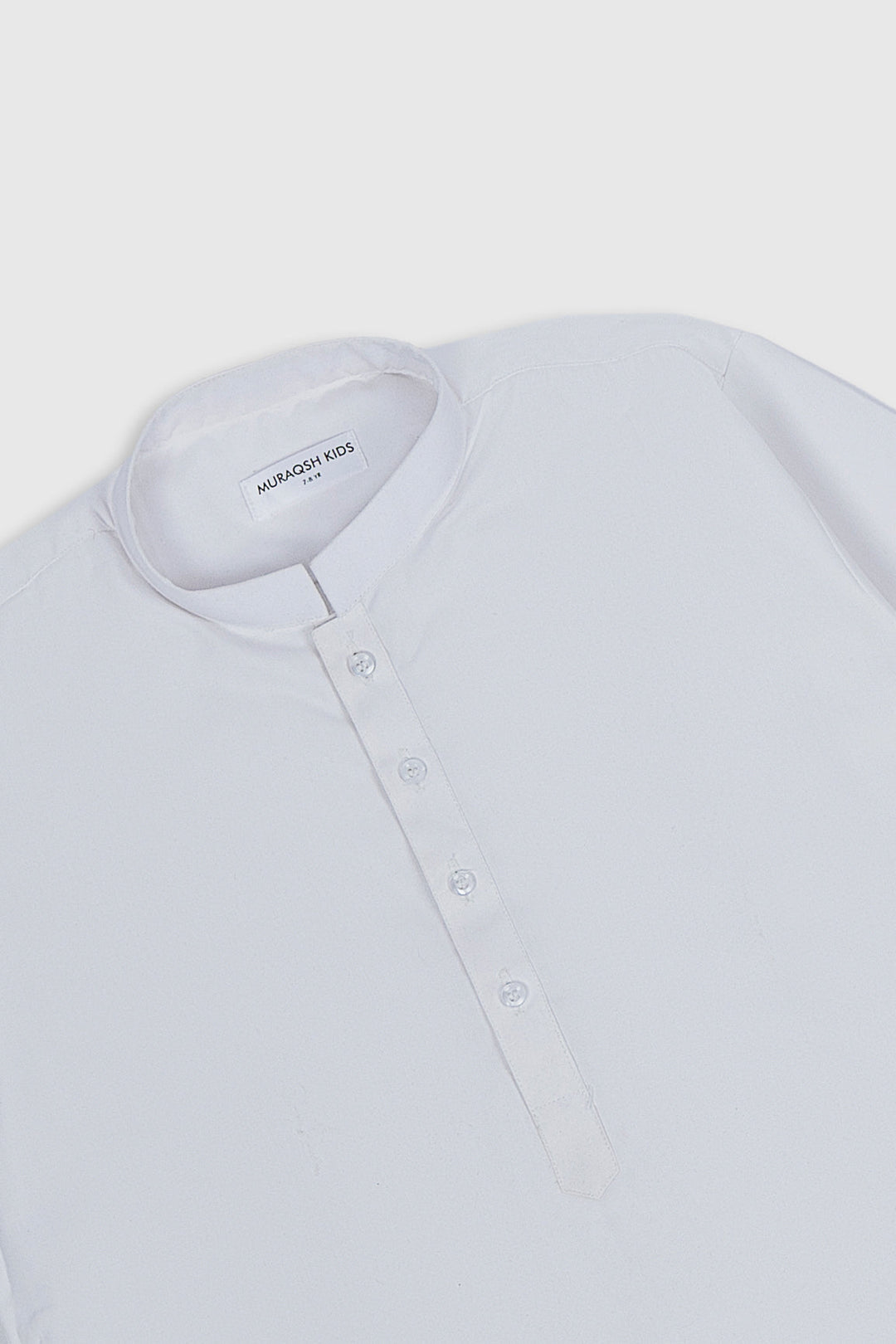 Muraqsh Ready To Wear Solids Cotton Boys Off White Blended Kurta Trouser MUR-OWK - Summer Collection