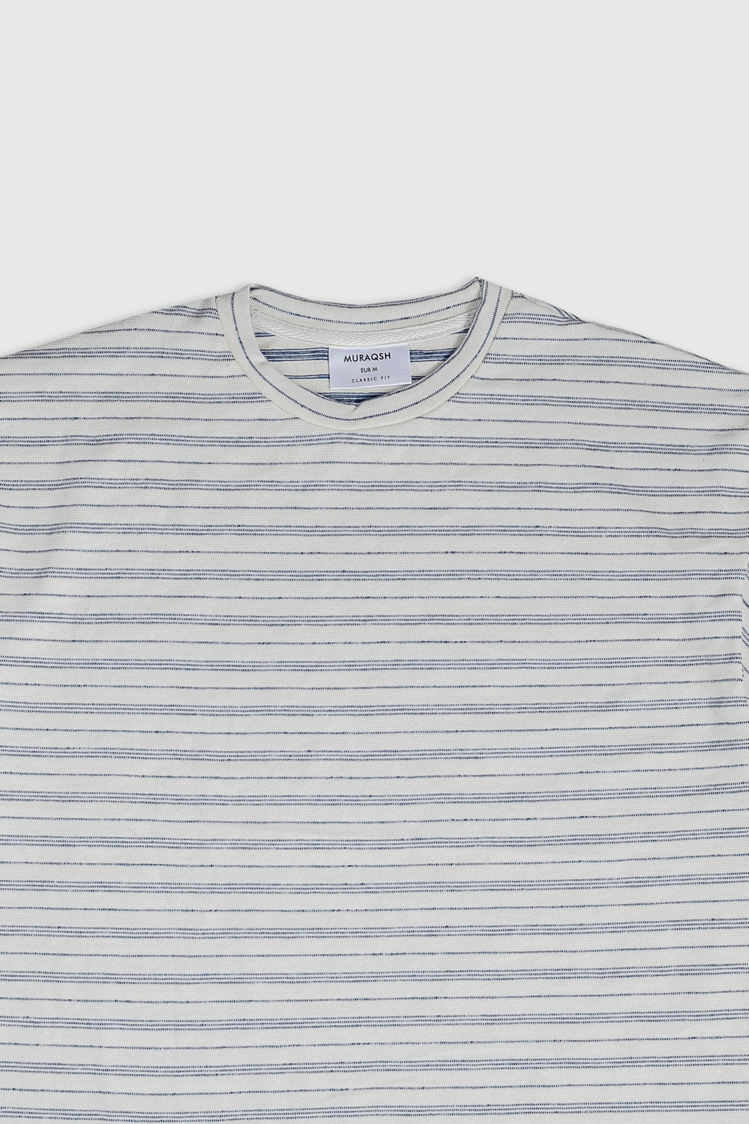 Muraqsh Ready To Wear Solids Cotton Men Beige White Striper Oversized Tee ABD-BWSOT - Summer Collection