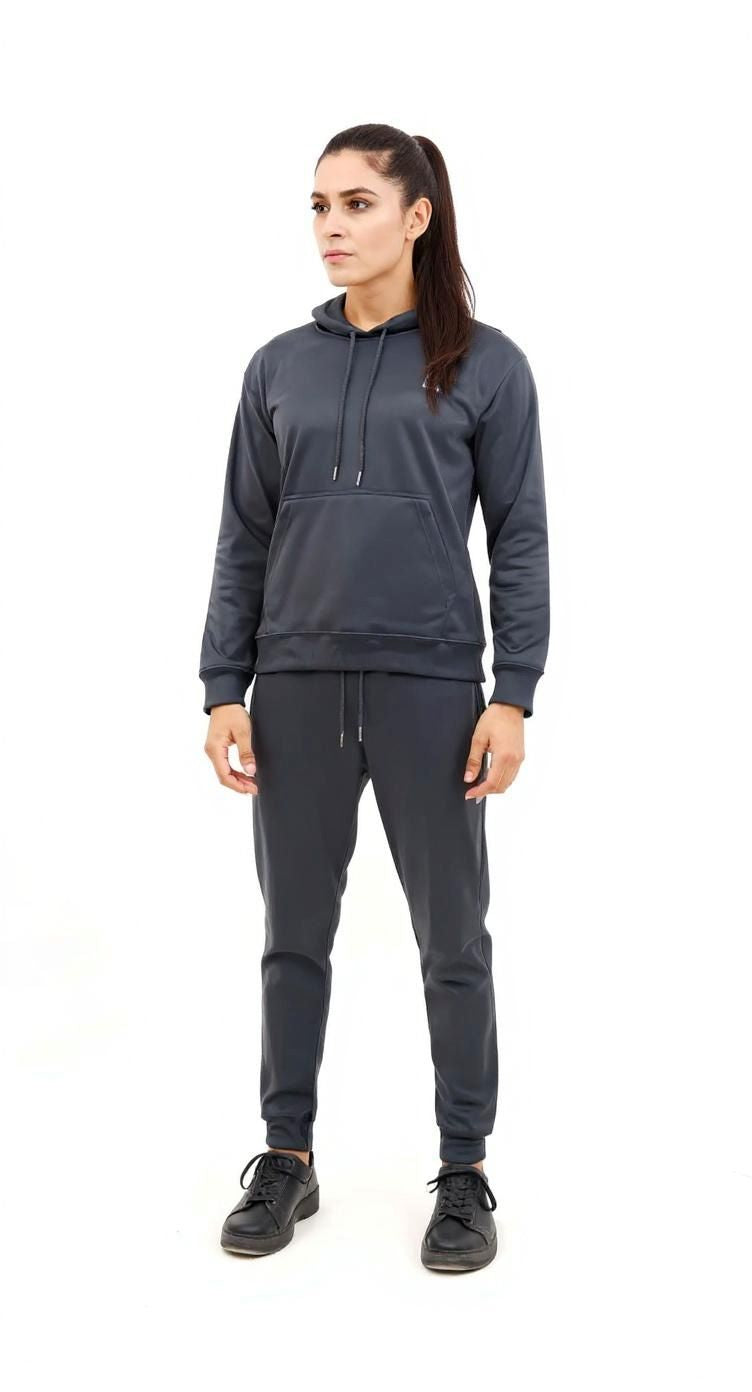 IQ Exclusive Women Winter Track Suit W-Graphite Hoodie Tracksuit