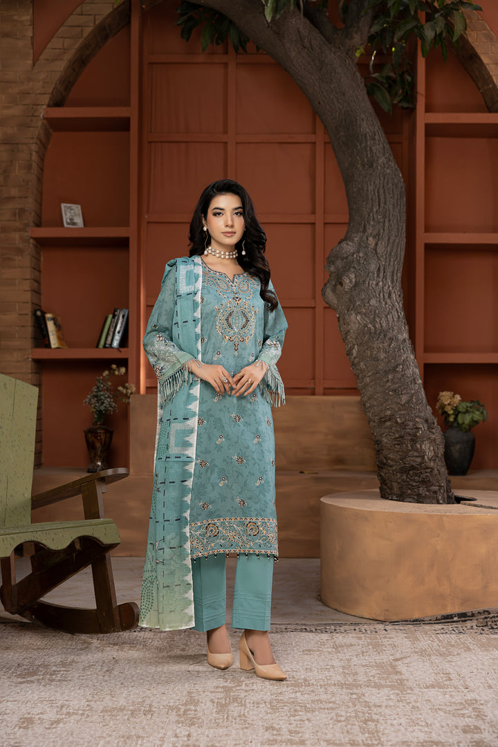 Noore Luxe by Waresha RTW Embroidered Lawn 3 Piece Suit Roshan Ara Festive Collection