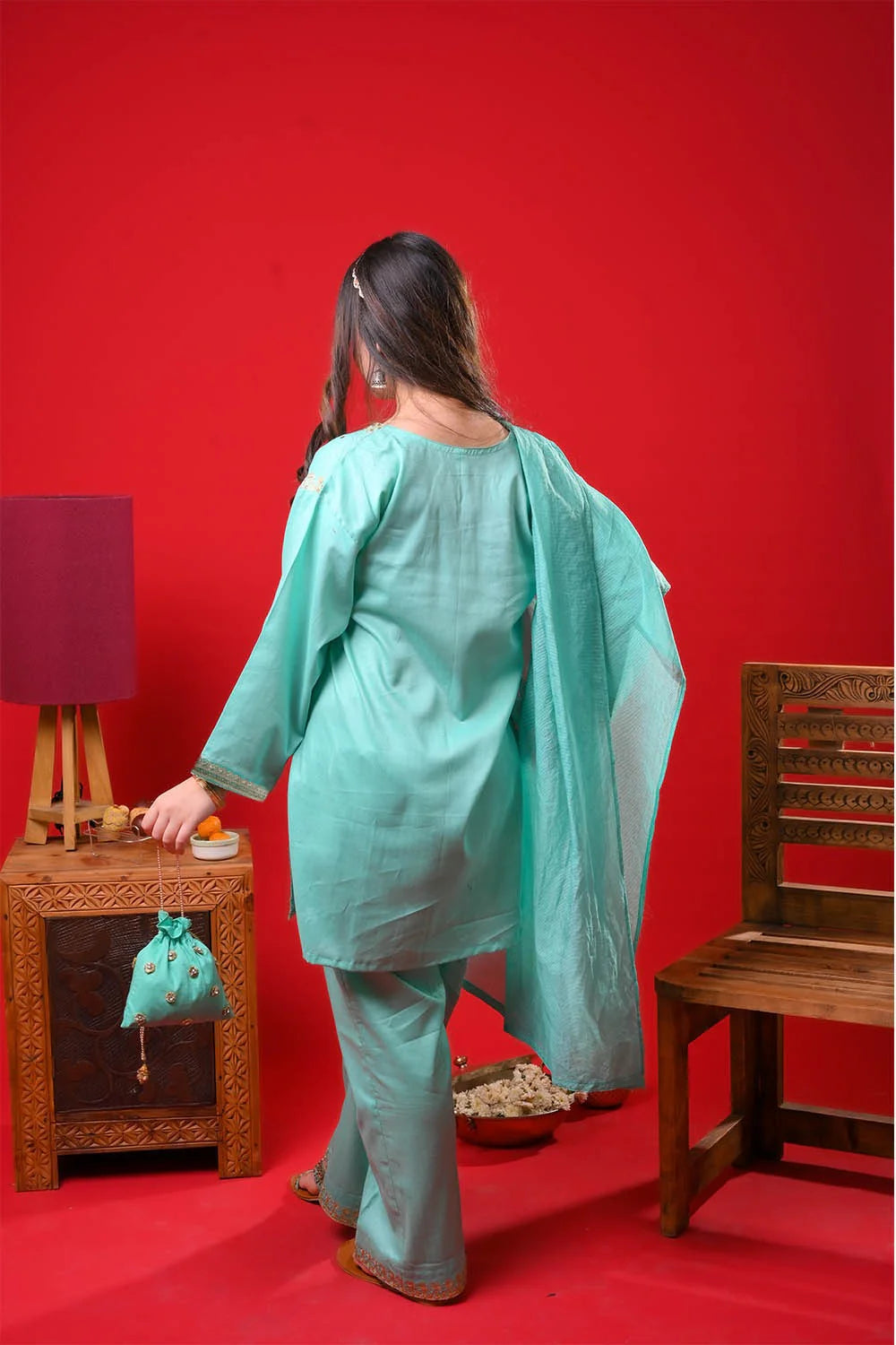 Senorita Girls Solids Dobby Cotton 3 Piece Suit GBD-03373 - Casual Collection