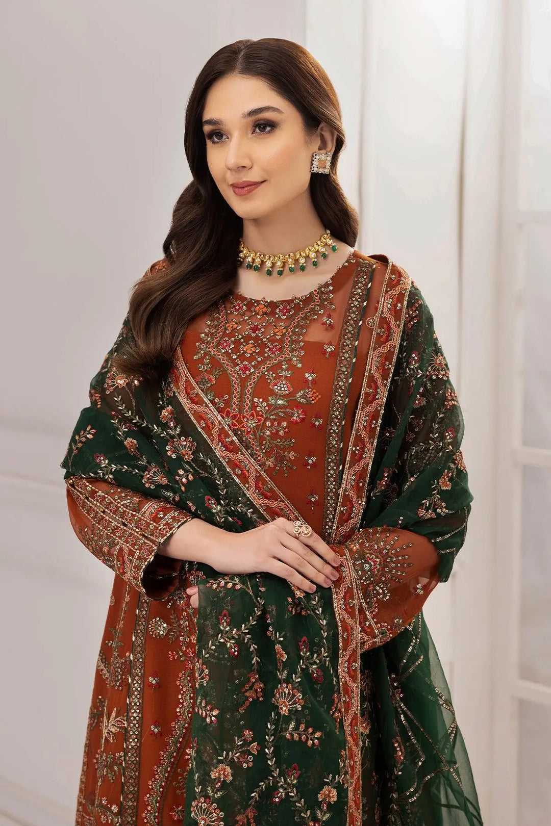Alizeh Fashion Unstitched Embroidered Chiffon 3 Piece Suit AF26UCF AF-CH-2140-Aarmish - Festive Collection