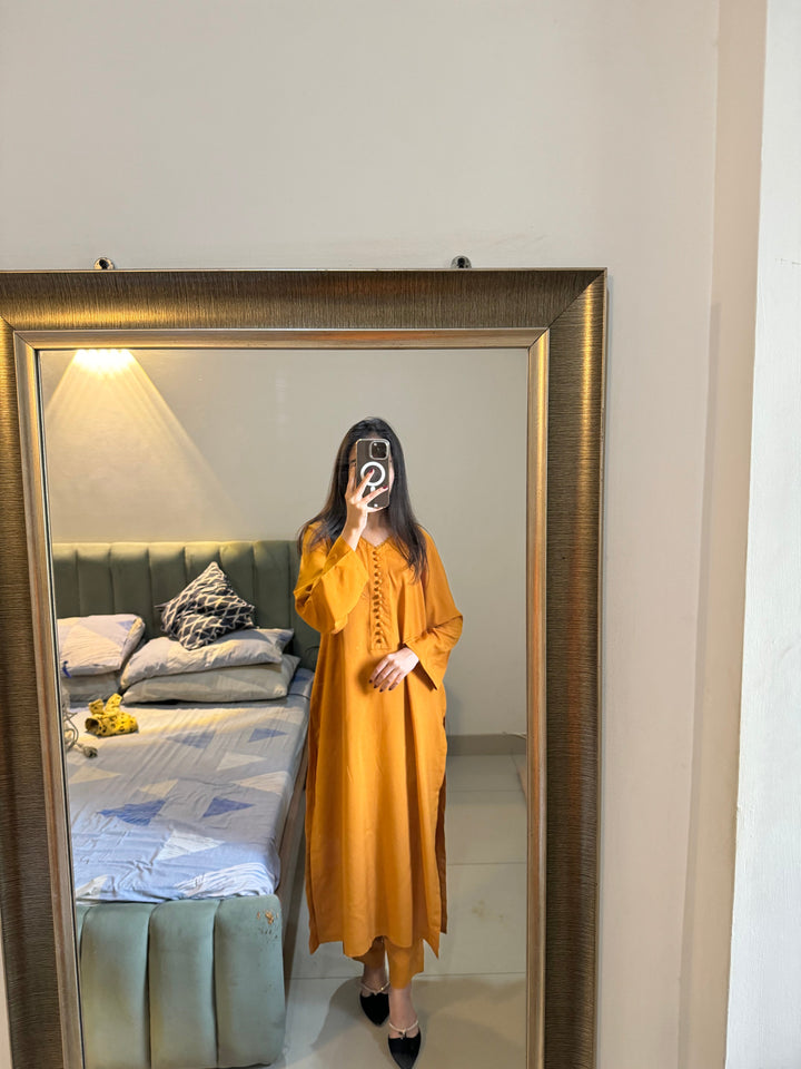 Silcot Women Pret Solids Linen 2 Piece Suit Linea Korea - Summer Collection